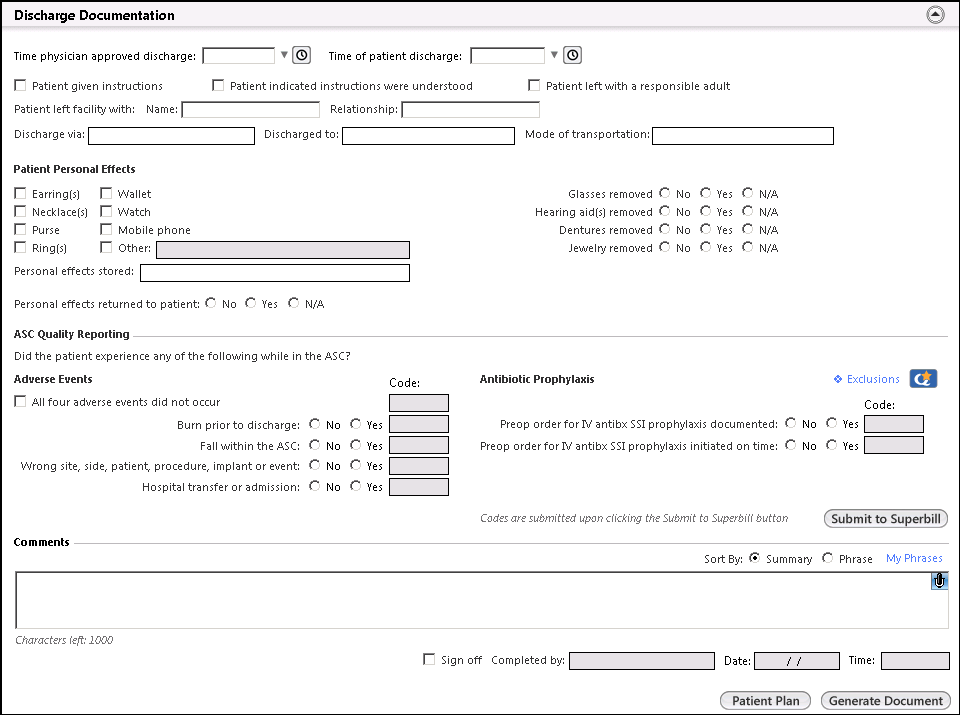 Discharge Documentation