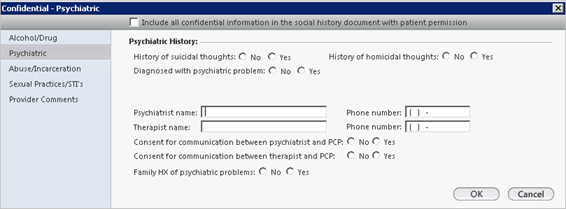 Confidential - Psychiatric