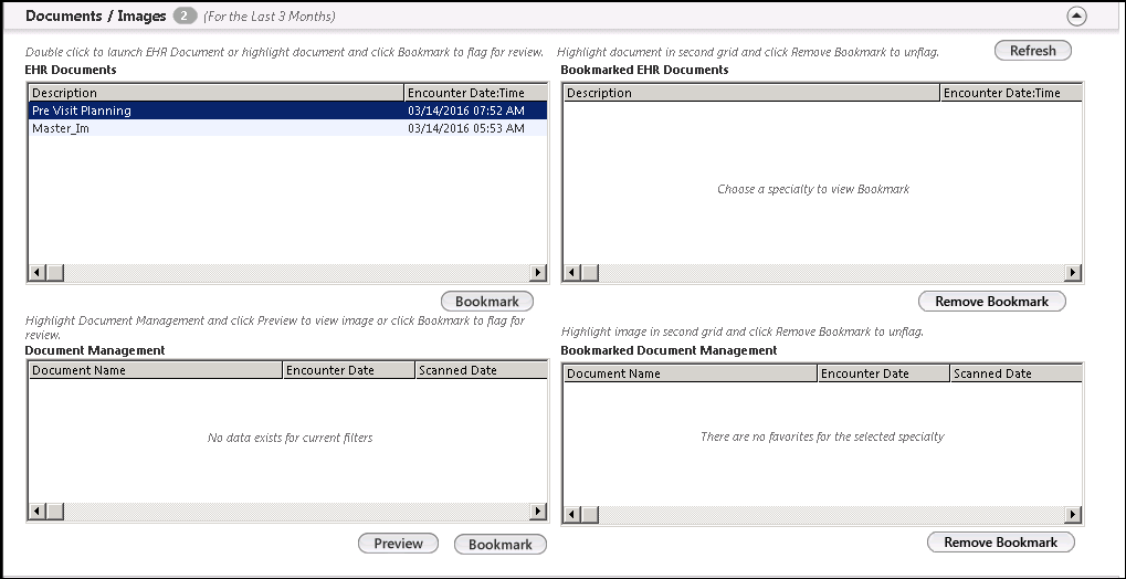 Documents / Images panel