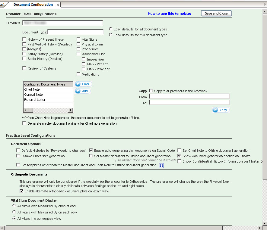 Document Configuration