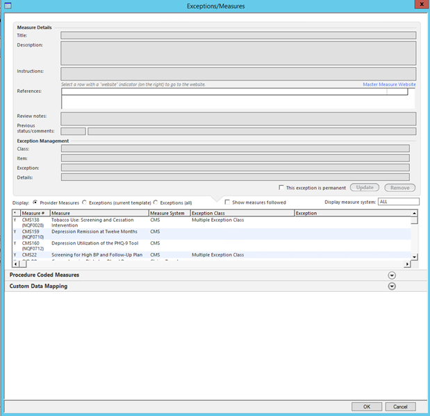 Exception/Measures
