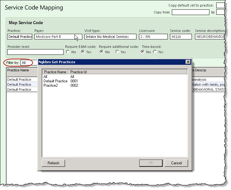 Service Code Mapping