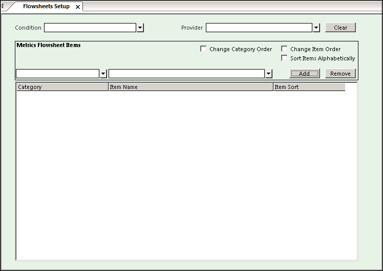 Flowsheets Setup