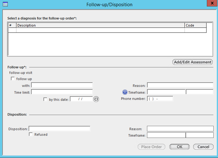 Follow-up/Disposition template