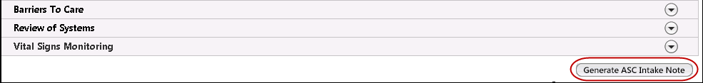 Generate ASC Intake Note