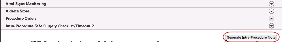 Generate Intra-Procedure Note