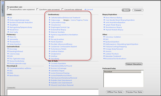 Procedures template