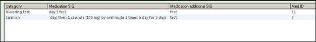 Modify Additional SIG Instruction Categories grid