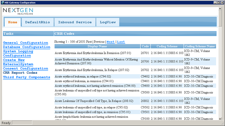 HIE Gateway Configuration