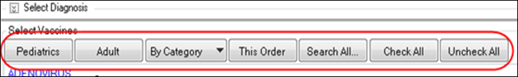 Create New Immunization Order - Category