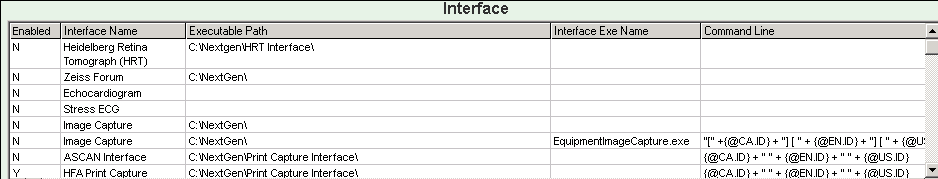 Interfaces section
