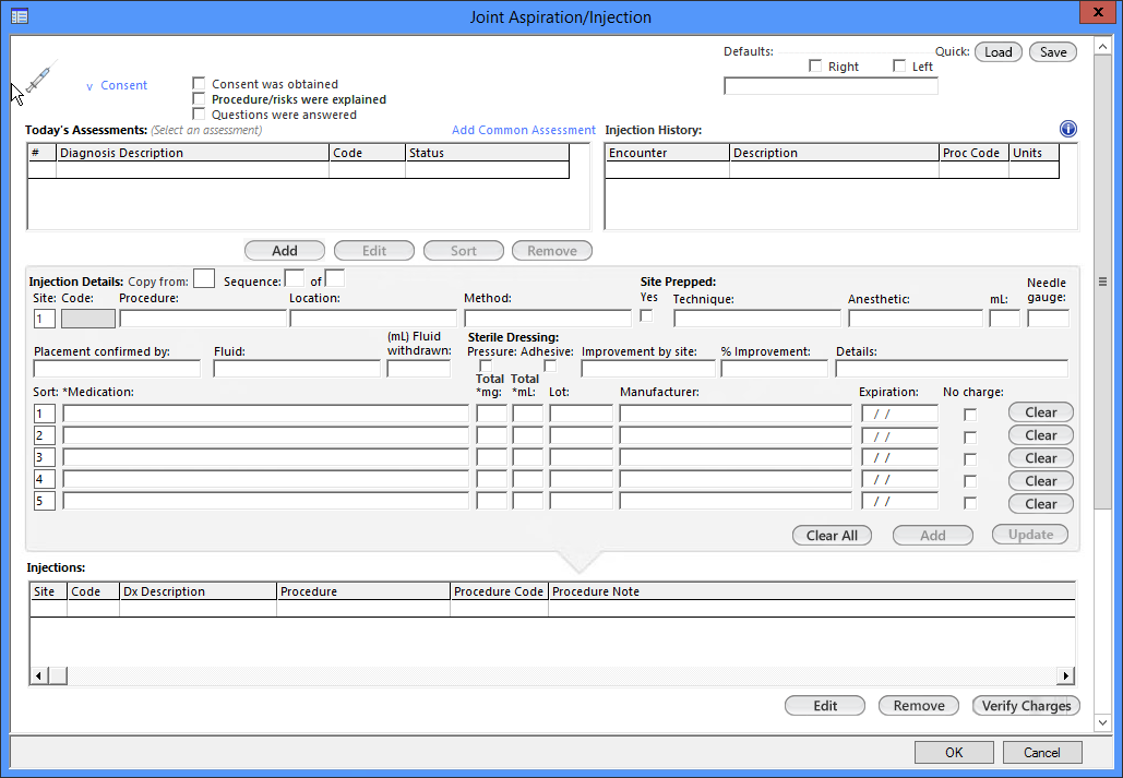 Joint Aspiration/Injection template