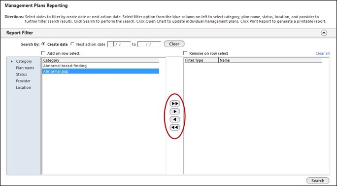 Report Filter grid