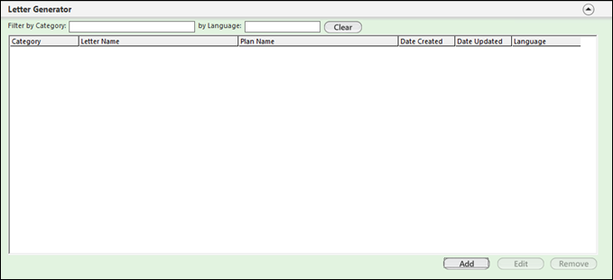 Letter Generator panel
