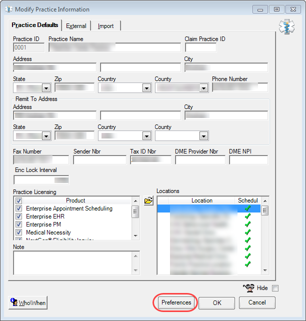 Modify Practice Configuration