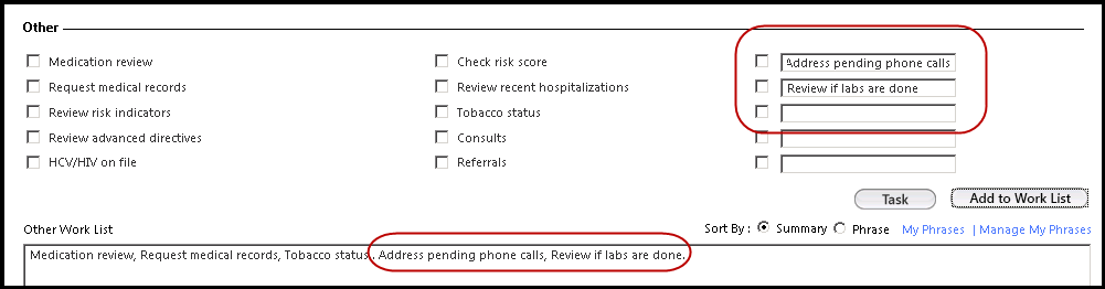 Adding Other Work List