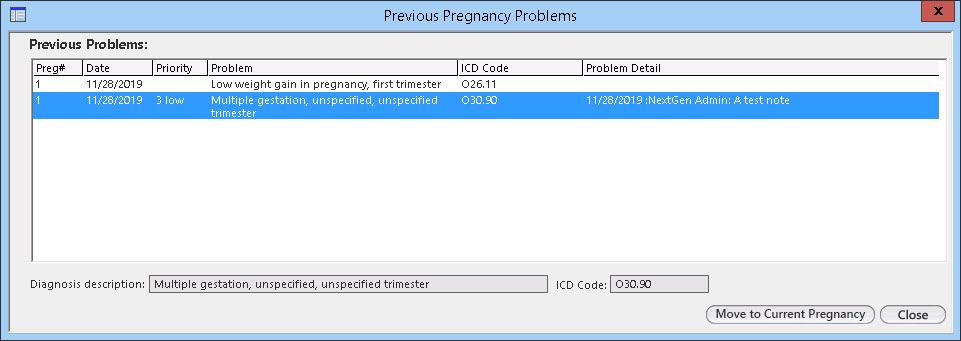 Previous Pregnancy Problems