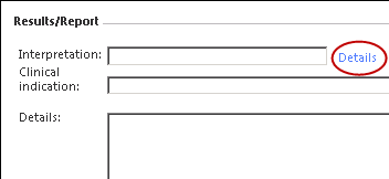 Results/Report section