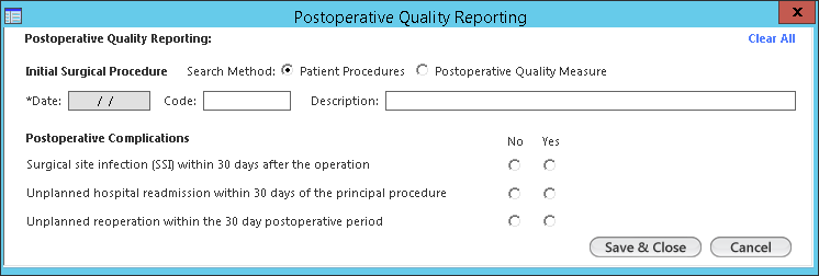 Postoperative Quality Reporting