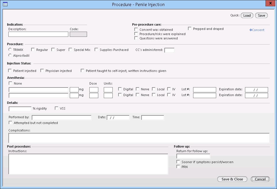 Procedure - Penile Injection
