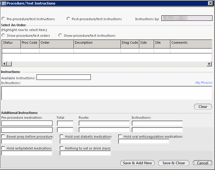 Procedure/Test Instructions Template