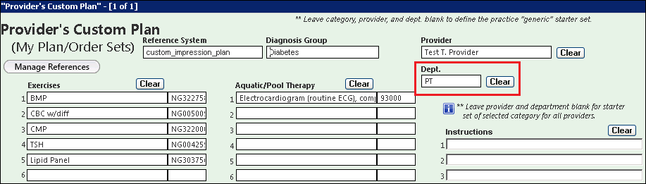 Provider Custom Plan