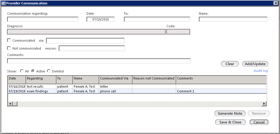 Provider Communication