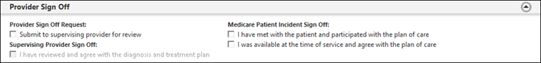 Provider Sign Off