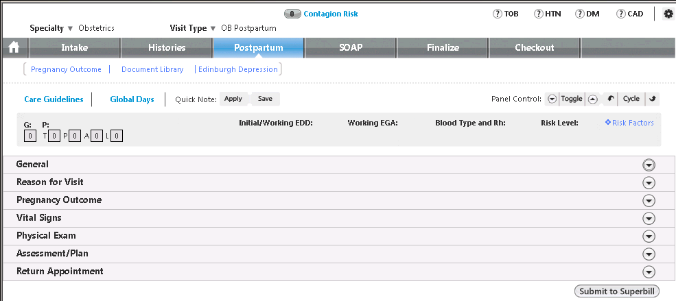 Postpartum template