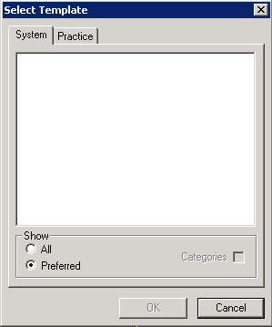 Select Template Window