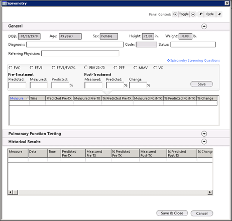 Spirometry template