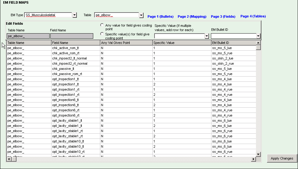 EM Type field mappings