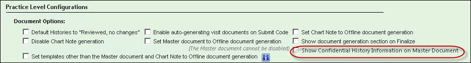 Practice Level Configurations in Document Configuration