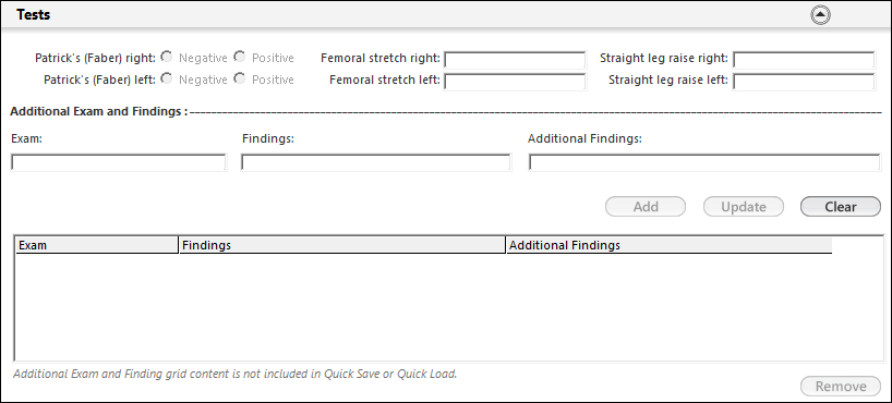 Tests panel