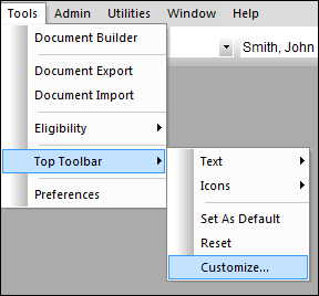 Tools option