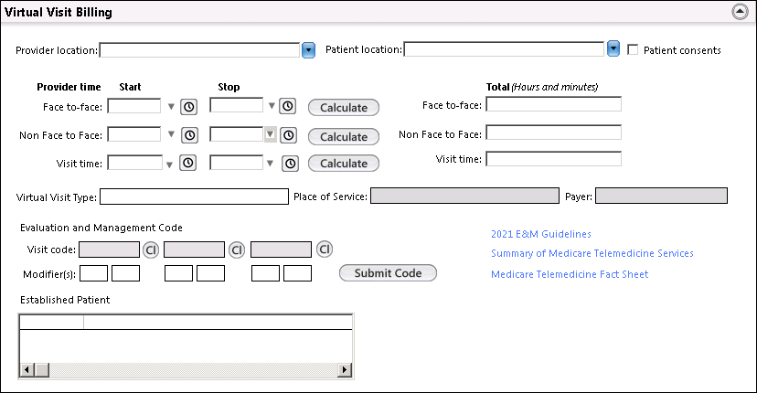 Virtual Visit Billing