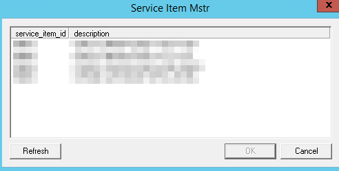 Service Item Mstr