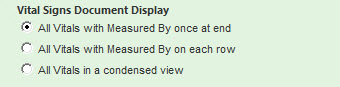 Vital Signs Document Display
