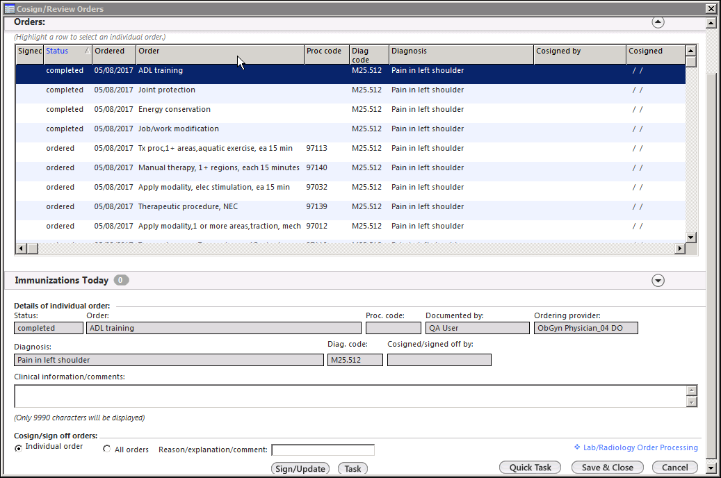 Cosin/Review Orders