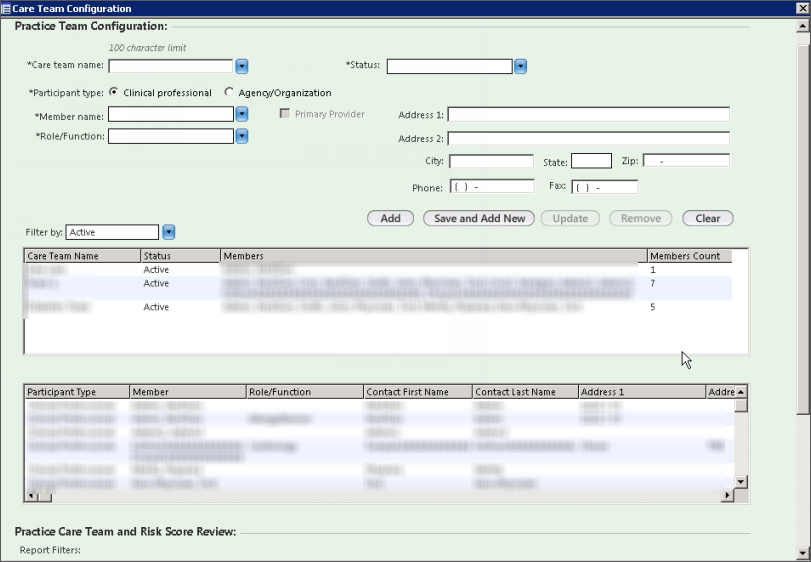 Care Team Configuration template
