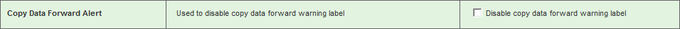 Copy Data Forward Alert section