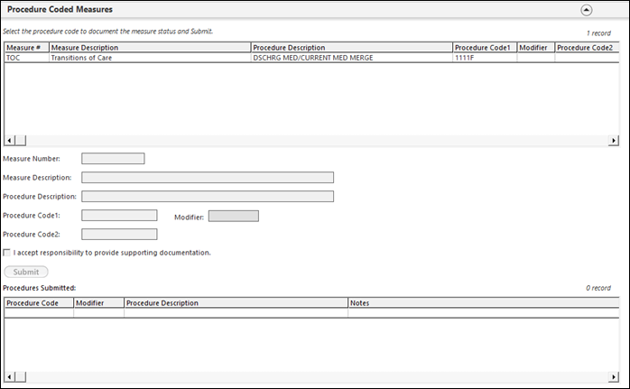 Procedure Coded Measures