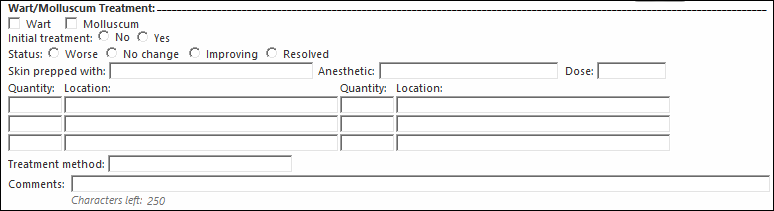 Wart/Molluscum Treatment section