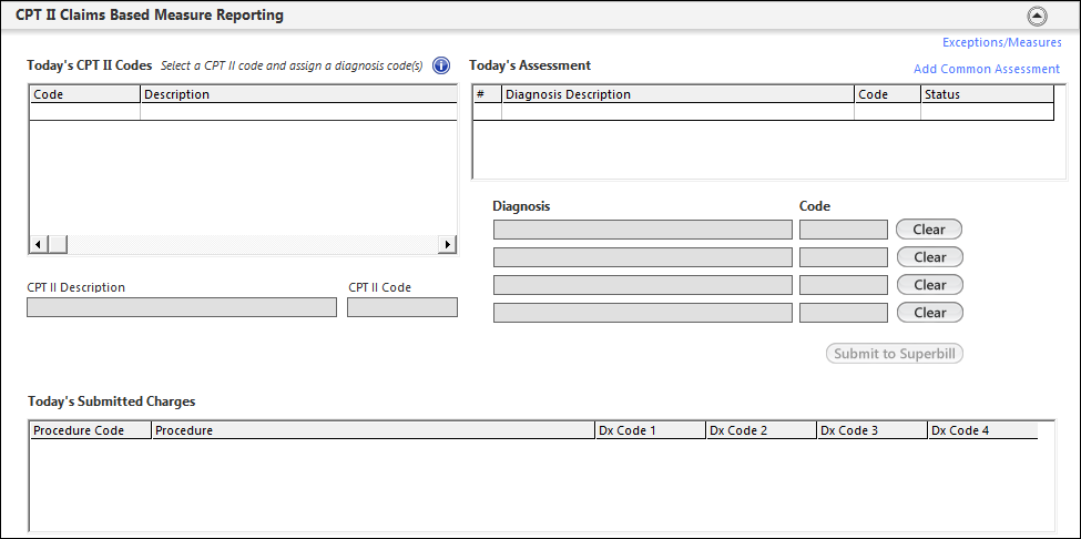 CPT II Claims Based Measure Reporting panel