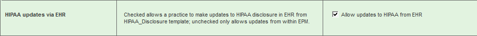 HIPAA updates via HER section