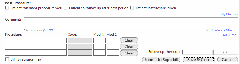 Post-Procedure section
