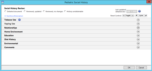 Pediatric Social History template