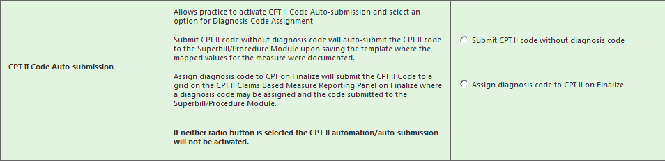 CPT Code Auto-Submission section