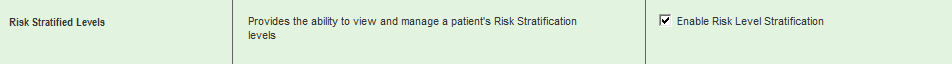 Risk Stratified Levels section