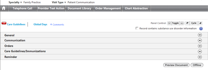 Patient Communication visit type